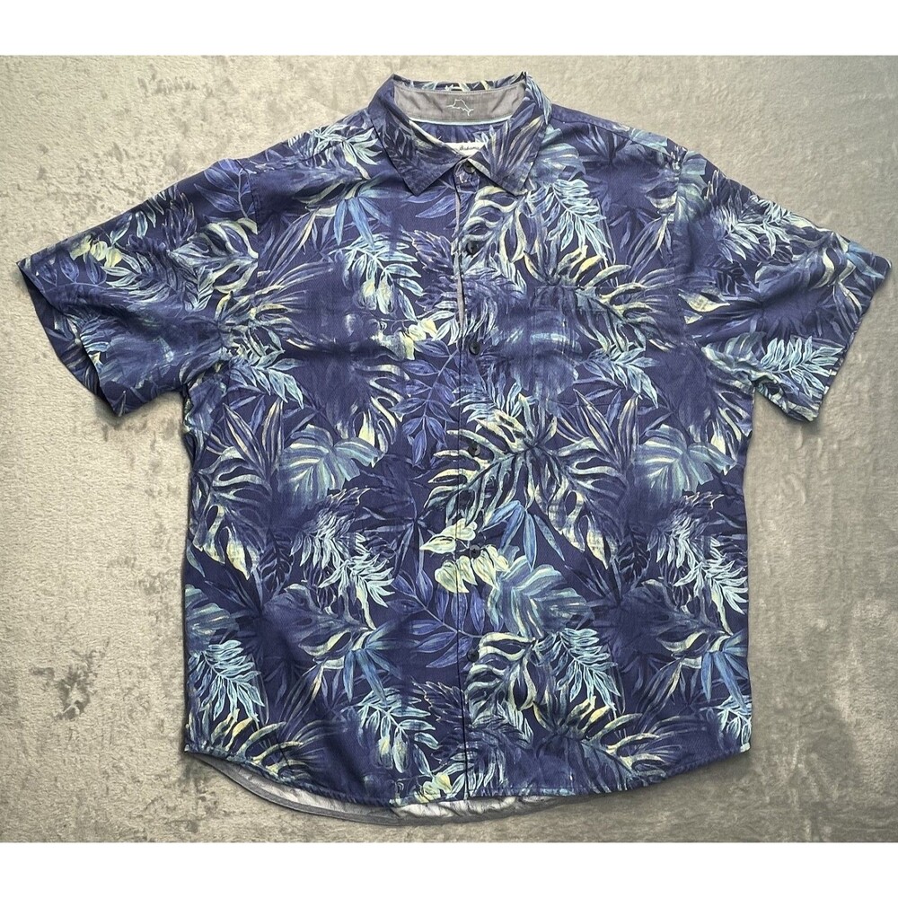 Tommy Bahama Size XL Island Zone Blue Floral Silk Original Fit